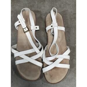 G.H. Bass Sunjuns Margie Womens Size 8 M White Leather Strappy Sandals Shoes